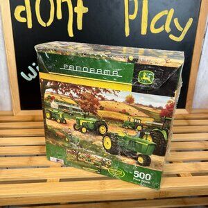 John Deere Panorama 500 Piece Jigsaw Puzzle With Pano-View Stand NEW SEALED